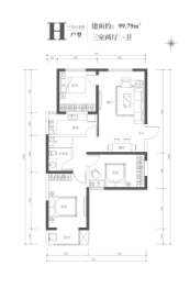 晓园3室2厅1厨1卫建面99.79㎡