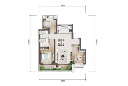 首创誉华洲3室2厅1厨2卫建面97.00㎡