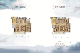 绿城·和园2室2厅1厨2卫建面122.00㎡