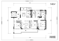 洋房四层140平户型