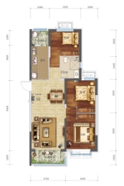 忻州恒大华府3室2厅1厨1卫建面113.00㎡