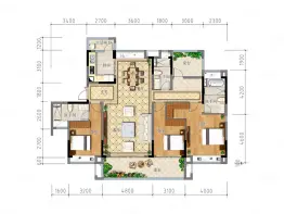 嘉旺城3室2厅1厨3卫建面166.00㎡