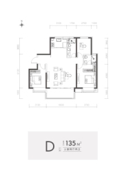 万达·西岸CLASS3室2厅1厨2卫建面135.00㎡