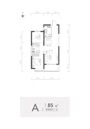 万达·西岸CLASS2室2厅1厨1卫建面85.00㎡