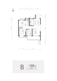 万达·西岸CLASS3室2厅1厨1卫建面105.00㎡