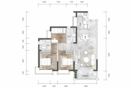 三盈·新壹城3室2厅1厨2卫建面103.00㎡