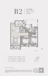 中梁沐宸院3室2厅1厨2卫建面98.00㎡