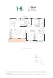 珠江四方印4室2厅1厨2卫建面128.00㎡