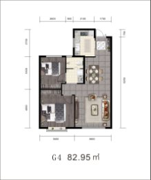 雅和佳园2室2厅1厨1卫建面82.95㎡