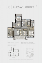 中南·紫云集4室2厅1厨2卫建面135.00㎡