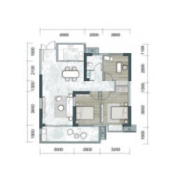 鹏顺·观山云筑3室2厅1厨1卫建面109.00㎡