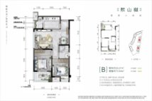 金科南山小高层B户型建面约72.04平