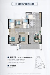 富力现代城3室2厅1厨2卫建面110.00㎡