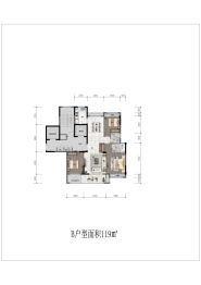 东泰壹号院3室2厅1厨2卫建面119.00㎡