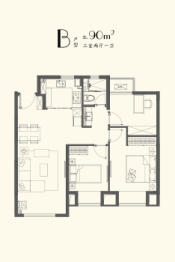 翡丽兰亭花园3室2厅1厨1卫建面90.00㎡