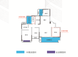 蔚蓝花园城4室2厅1厨2卫建面136.00㎡