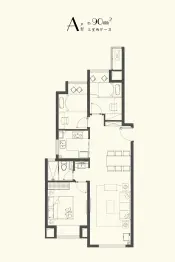 翡丽兰亭花园3室2厅1厨1卫建面90.00㎡