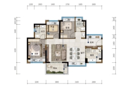 海上明悦3室2厅1厨2卫建面98.00㎡