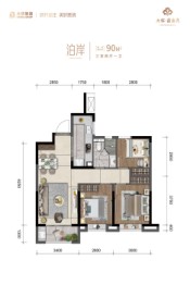 大华清水湾3室2厅1厨1卫建面90.00㎡