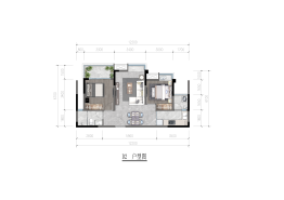 人居柏荟城2室2厅1厨1卫建面78.00㎡