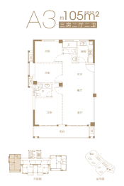 新投汇贤雅居3室2厅1厨2卫建面105.00㎡