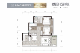 碧桂园·松湖明珠3室2厅1厨2卫建面92.00㎡