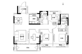 中南世纪云辰4室2厅1厨2卫建面125.00㎡