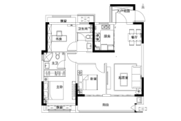 中南世纪云辰3室2厅1厨2卫建面107.00㎡