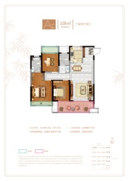 华达.公馆3室2厅1厨2卫建面108.00㎡