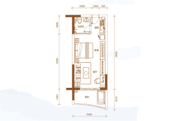 美好·龙沐湾1室1厅1厨1卫建面46.23㎡