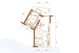 美好·龙沐湾1室2厅1厨1卫建面51.08㎡