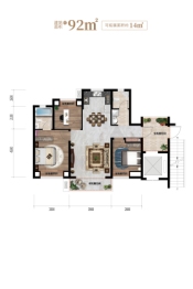广纳·题西林壁3室2厅1厨2卫建面92.00㎡