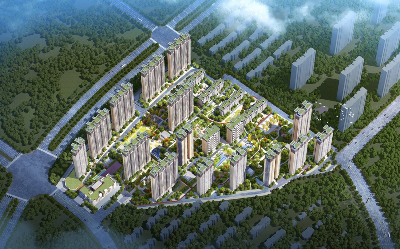 中式高层住宅楼效果图下载-光辉城市