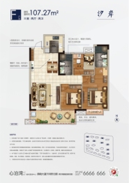 龙登·大河潮鸣3室2厅1厨2卫建面107.27㎡