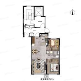 万科向日葵2室2厅1厨1卫建面89.00㎡