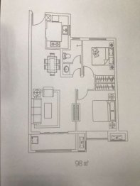 东升康城2室2厅1厨1卫建面98.00㎡