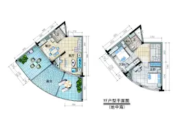 晋唐海湾2室2厅1厨2卫建面118.0㎡