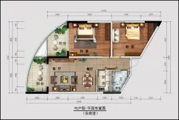 晋唐海湾2室2厅1厨1卫建面122.0㎡