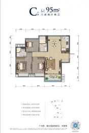 金嘉龙湖·春江郦城3室2厅1厨2卫建面95.00㎡