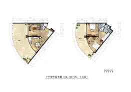 晋唐海湾2室2厅1厨3卫建面127.0㎡