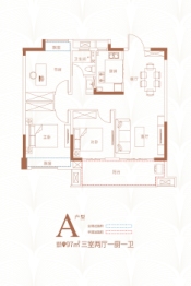 富城公园上府3室2厅1厨1卫建面97.00㎡