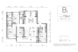 万科·半岛国际4室2厅1厨3卫建面178.00㎡