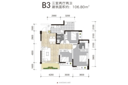 友锦·锦绣新城3室2厅1厨2卫建面106.80㎡