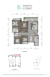 西溪里别院4室2厅1厨2卫建面126.00㎡