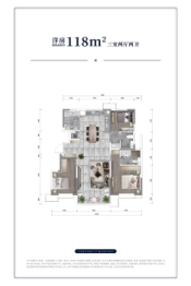 龙湖双珑原著3室2厅1厨2卫建面120.00㎡