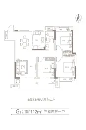 临泉海亮乐澜君樾府3室2厅1厨1卫建面112.00㎡