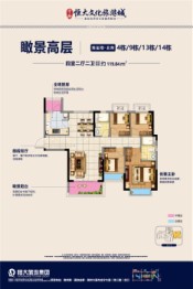 宁滁恒大文化旅游城4室2厅1厨2卫建面119.84㎡