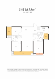 长房·云尚公馆3室2厅1厨2卫建面116.36㎡