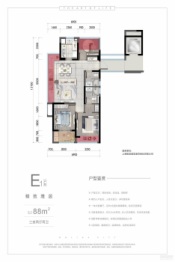 万科四季都会3室2厅1厨2卫建面88.00㎡