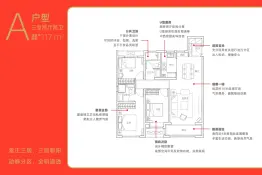 永康芒果社区3室2厅1厨2卫建面117.00㎡